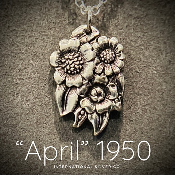 Silver Spoon Sunflower Necklace “April” 1950